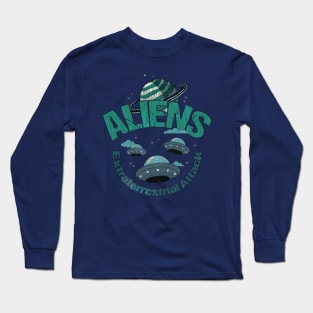 Aliens Extraterestrial Attack Long Sleeve T-Shirt